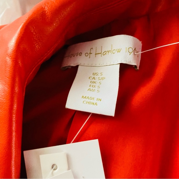 House of Harlow orange faux leather blazer jacket oversized NWT XS and small - Picture 10 of 10